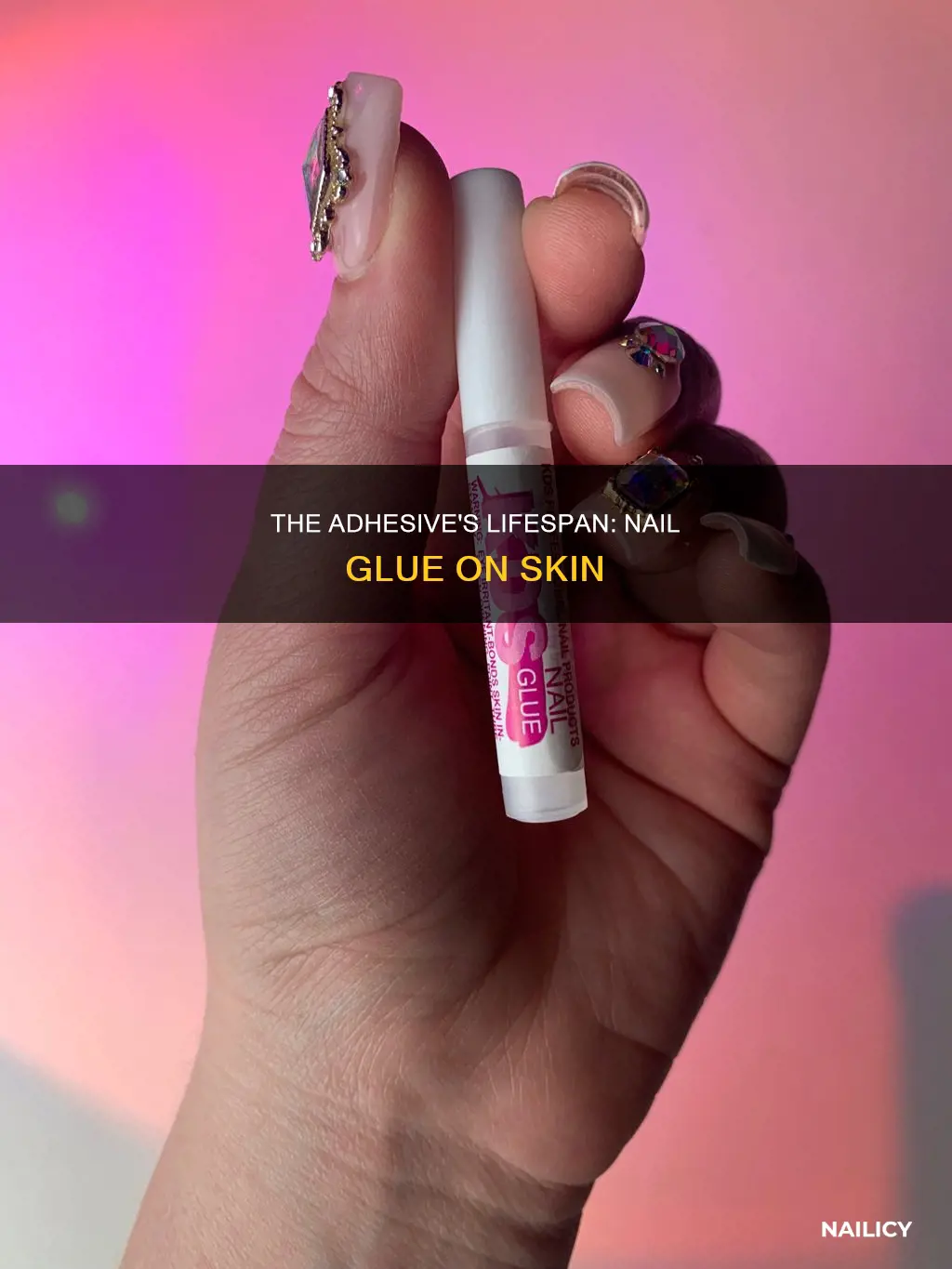 how long does nail glue last on skin