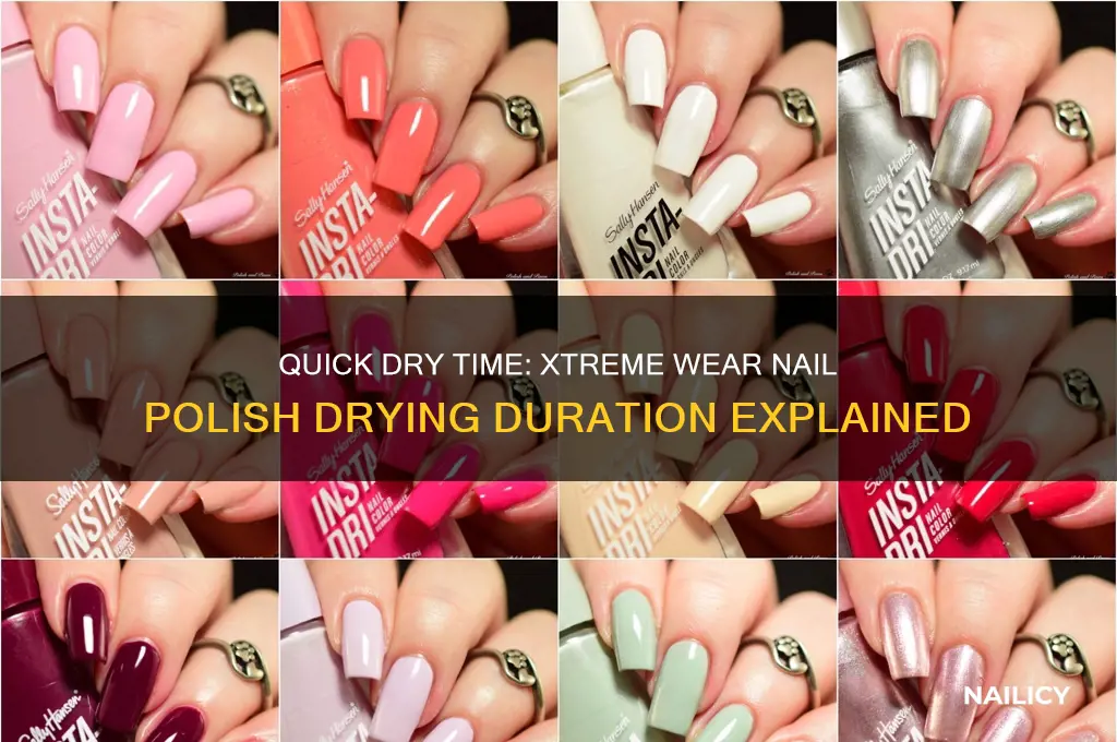 how long does xtreme wear nail polish take to dry