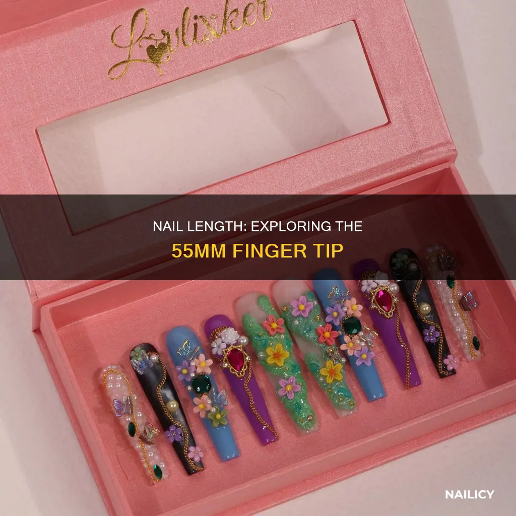 how long is 55mm finger nails