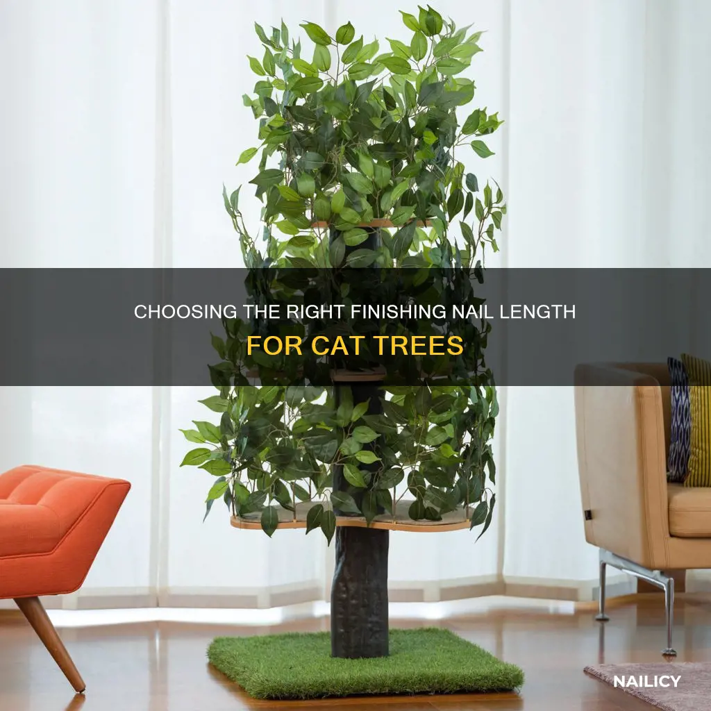 how long is finishing nail for cat tree