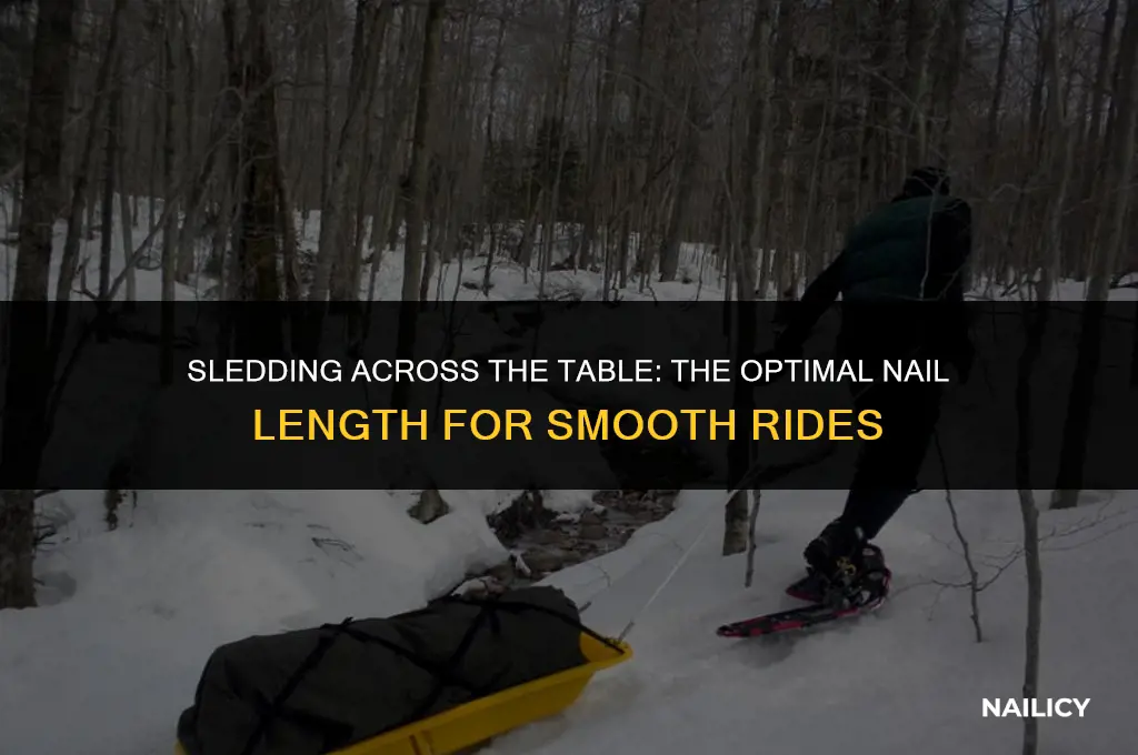how long nail used for sled on cross table