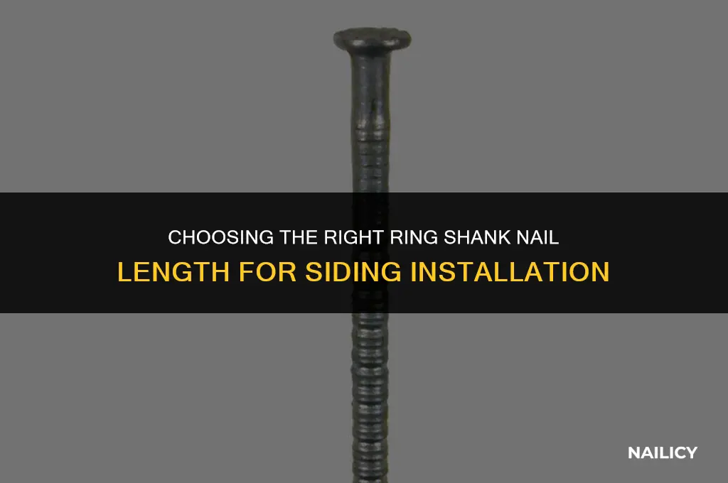 how long ring shank nail to use n siding