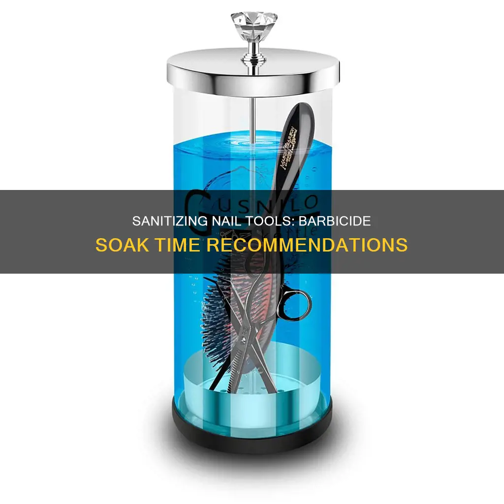 how long should nail tools soak in barbicide