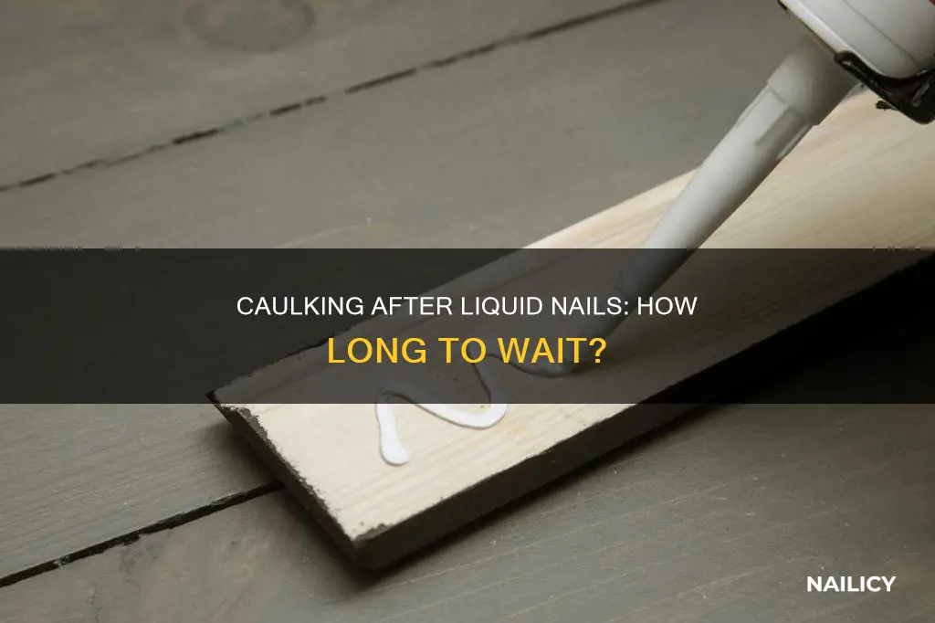 how long to let liquid nails set before caulking