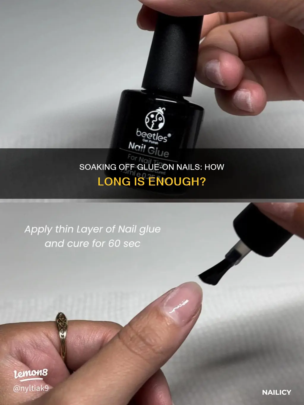 how long to soak off glue on nails
