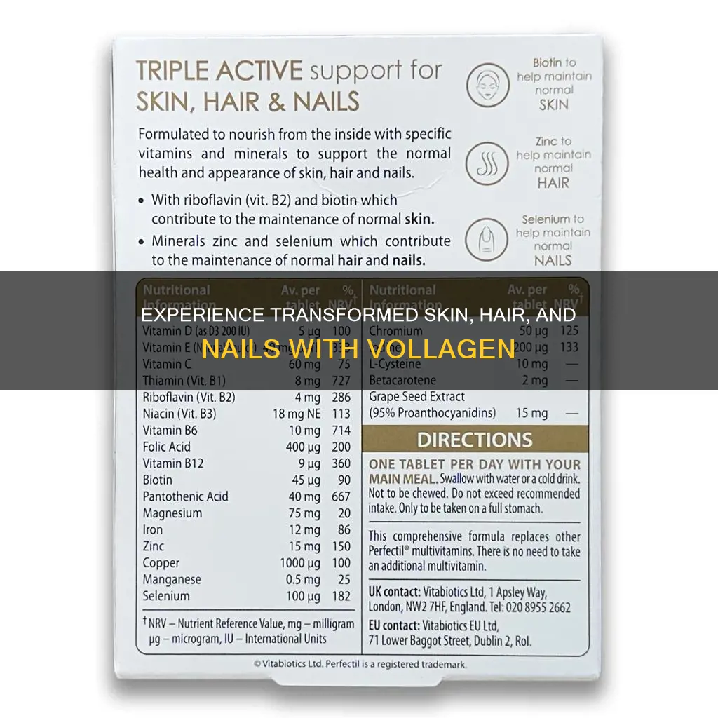 how long to sre improved skin hair nails drinking vollagen