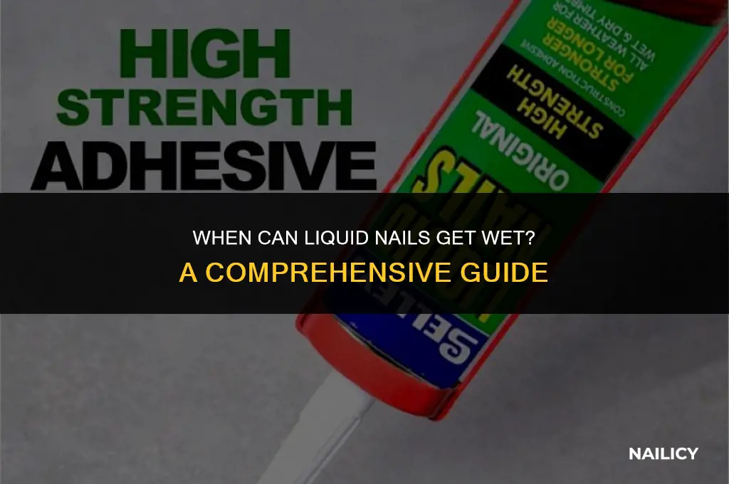 how long until liquid nails can get wet