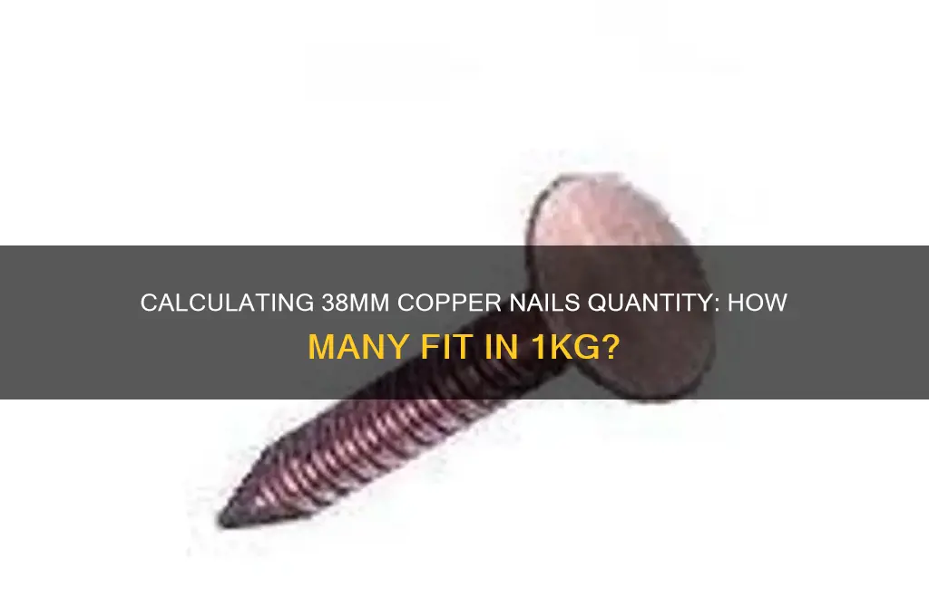 how many 38mm copper nails in 1kg