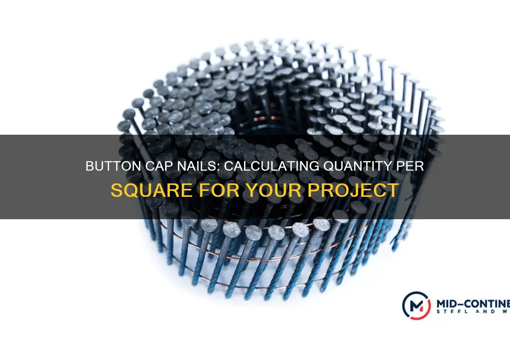 how many button cap nails per square