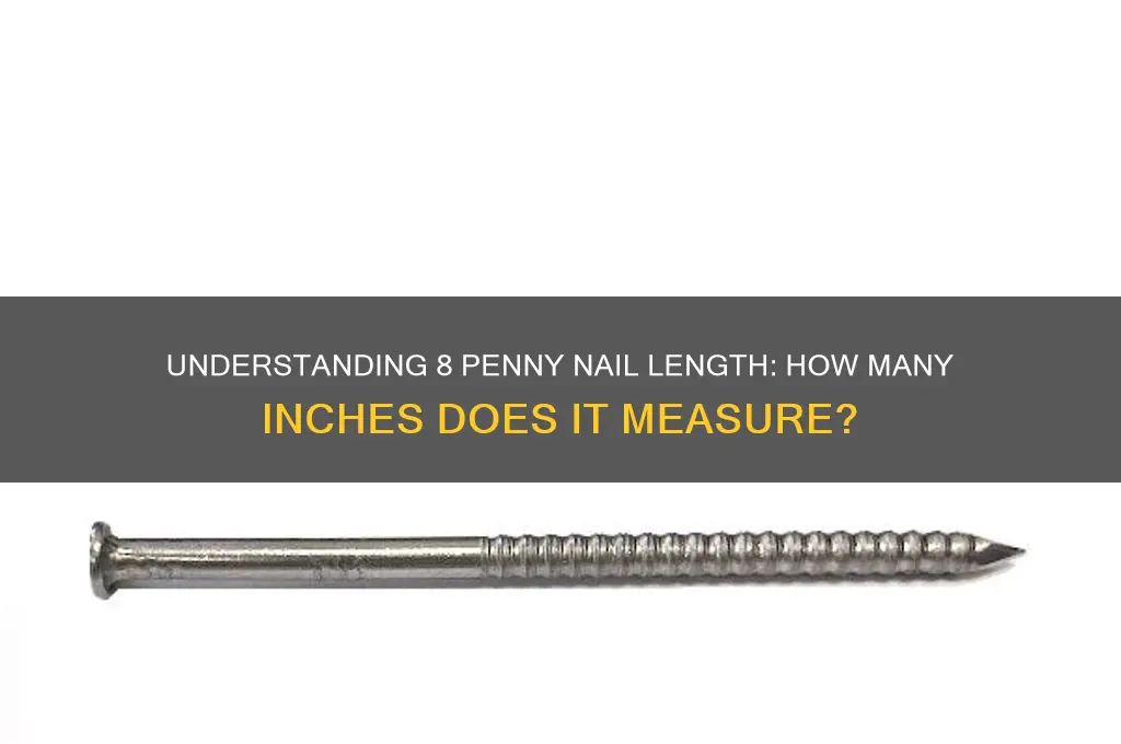 how many inches is an 8 penny nail