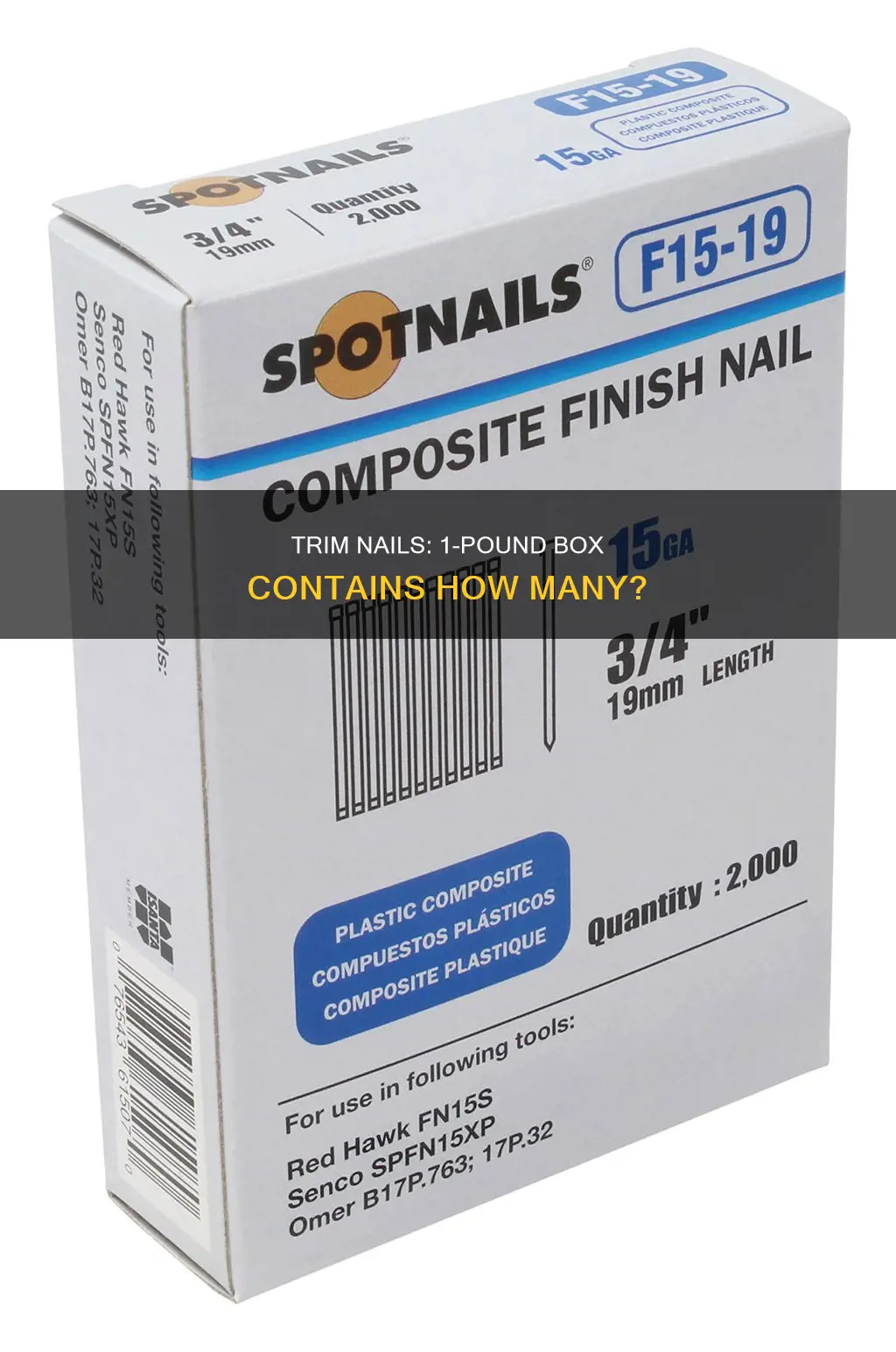 how many trim nails in a 1 lb box