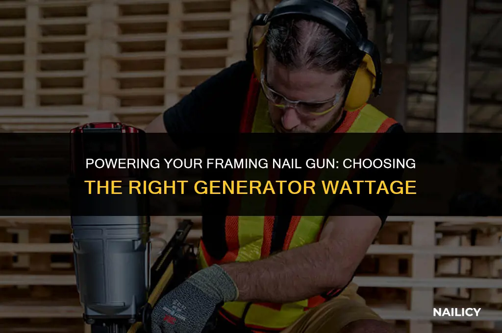 how many watts generator to use for framing nail gun