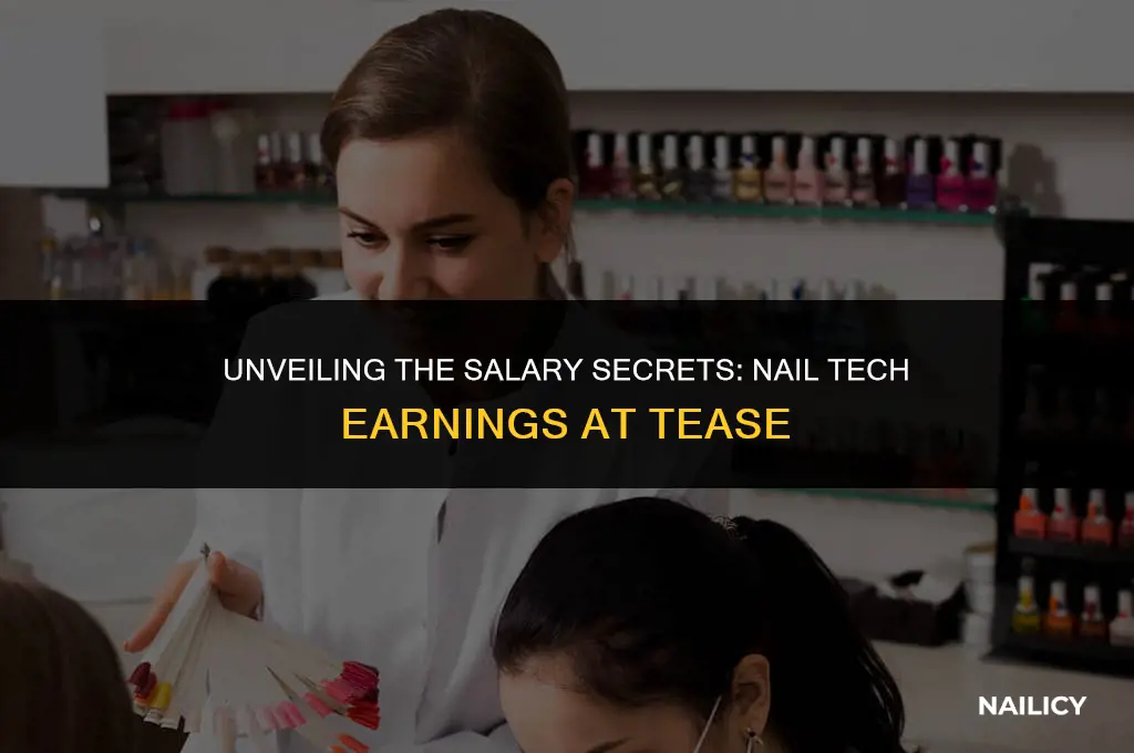 how much does a nail tech get paid at tease