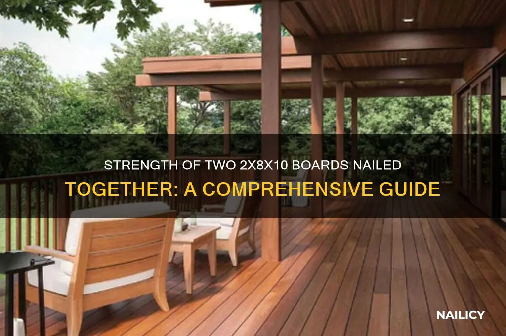 how strong are two 2x8x10 boards nailed together
