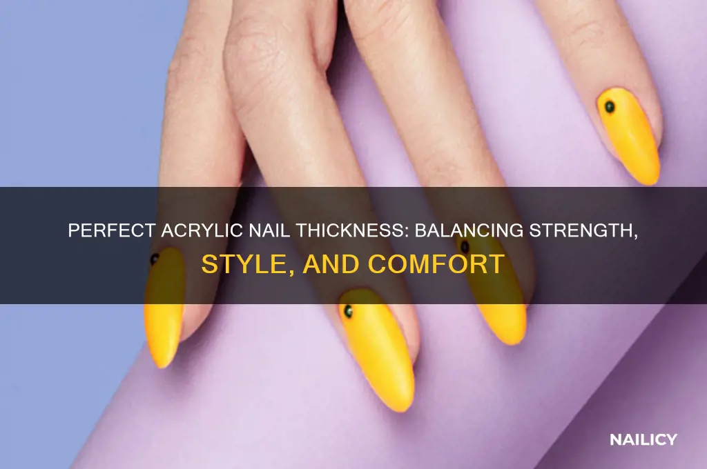 how thick an arcylic nail should be