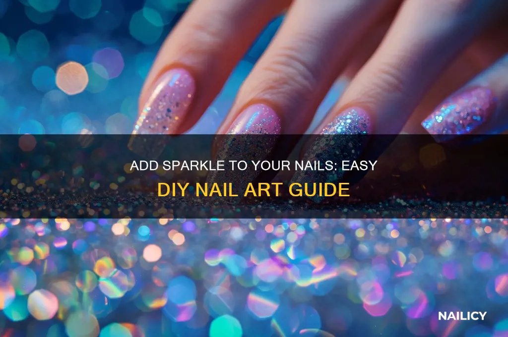 how to add aparkles on your nails