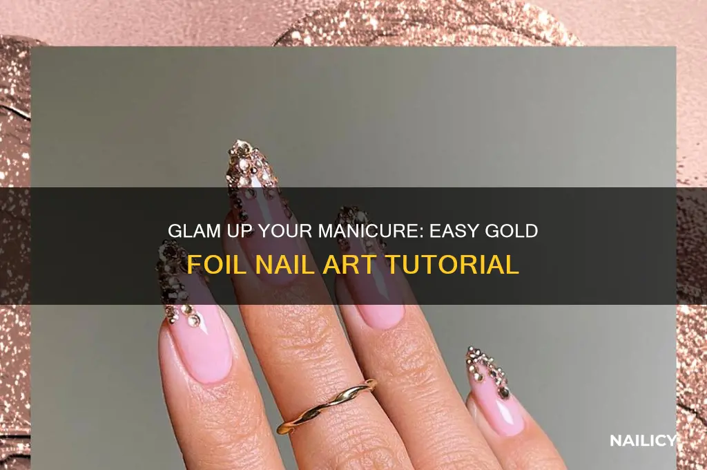 how to add gold foil to nails