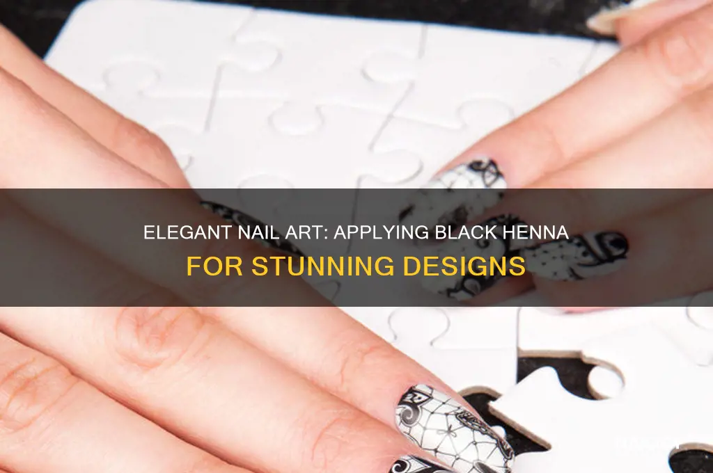how to apply black henna on nails
