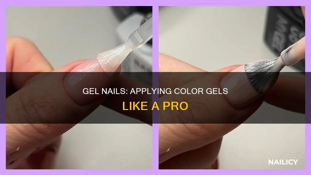 how to apply color gel on nails