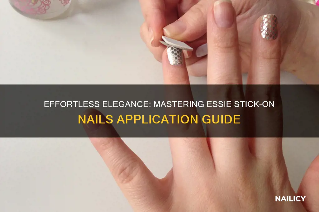 how to apply essie stick on nails