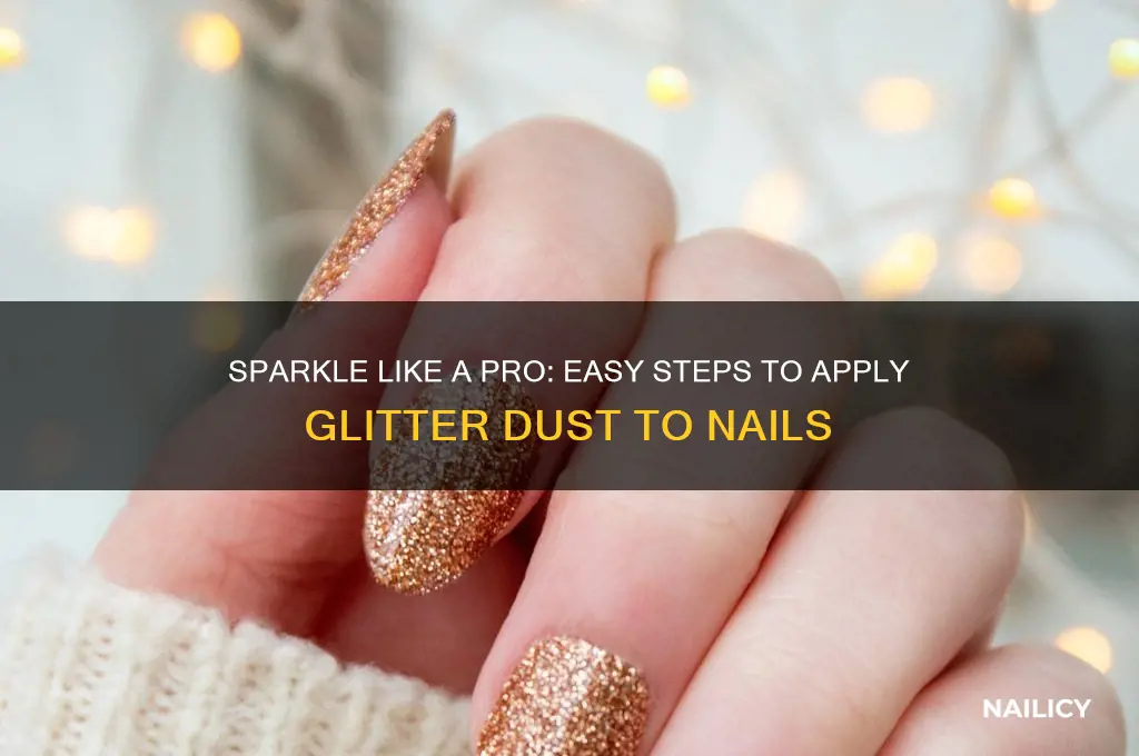 how to apply glitter dust to nails