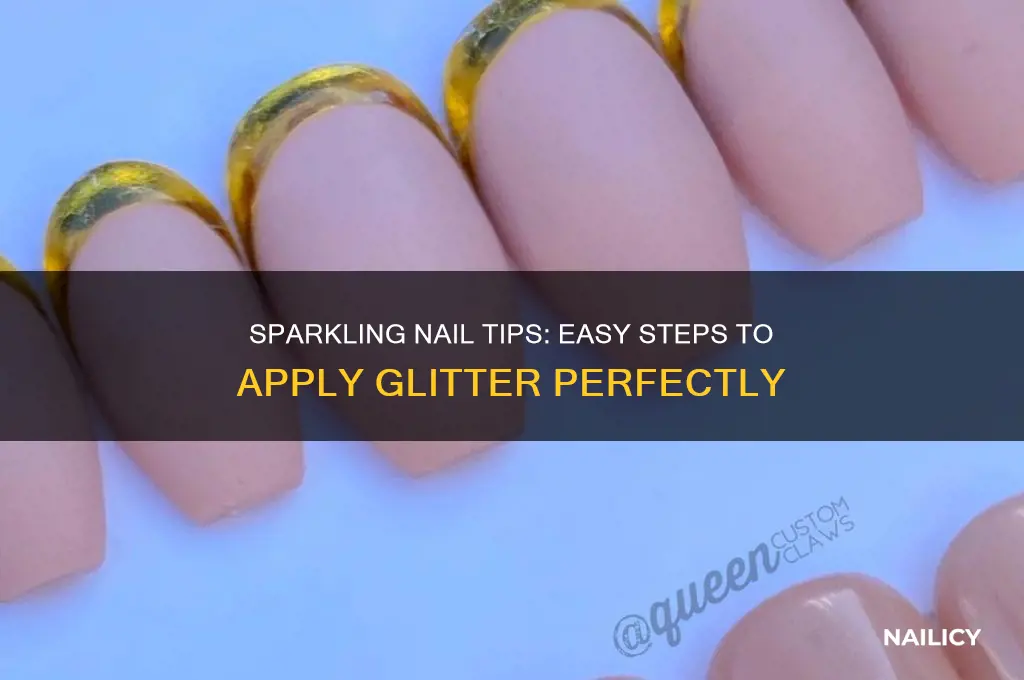 how to apply glitter to nail tips
