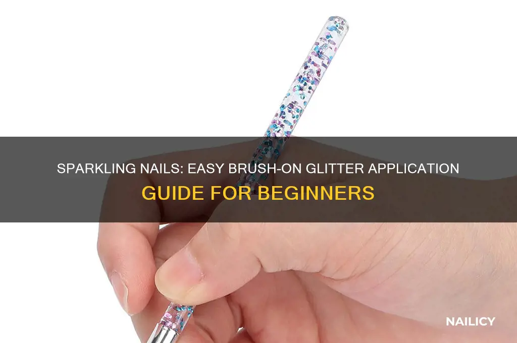 how to apply glitter to nails with brush