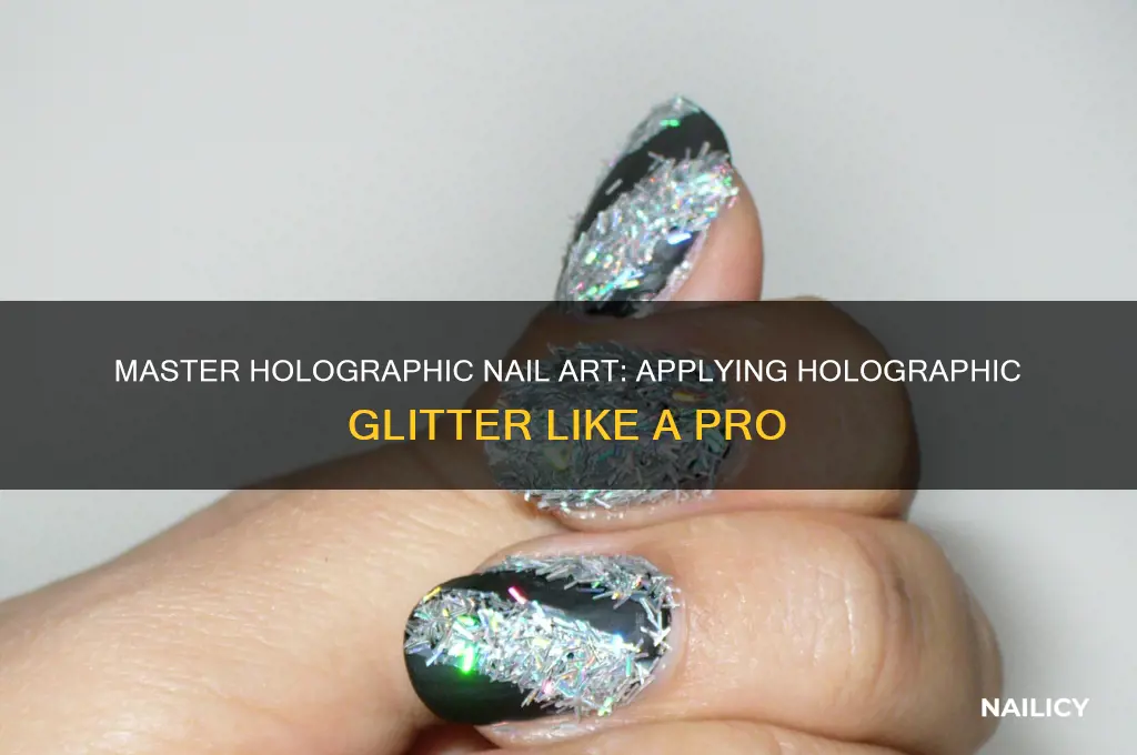how to apply holographic glitter to nails
