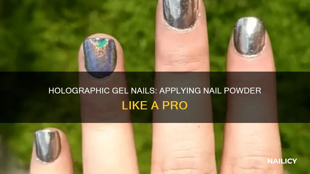 how to apply holographic nail powder to gel
