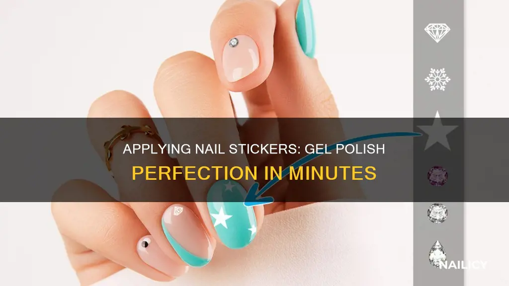 how to apply nail stickers on gel polish