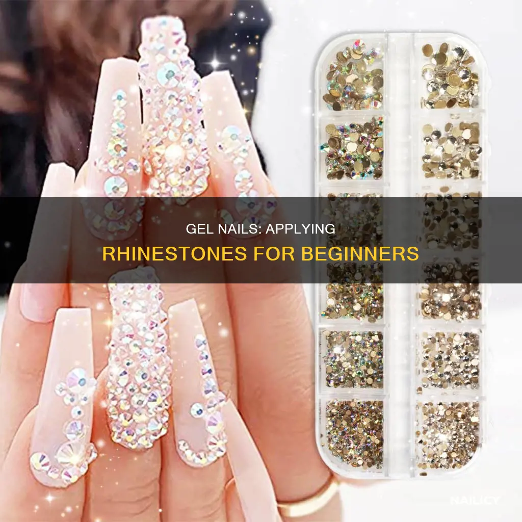 how to apply rhinestones to gel nails