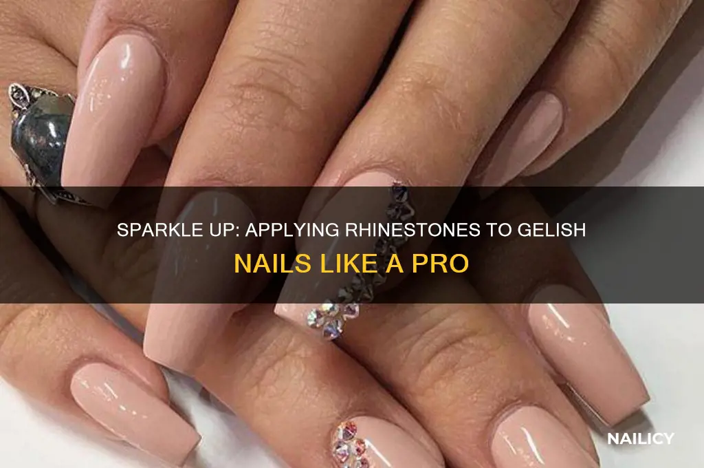 how to apply rhinestones to gelish nails