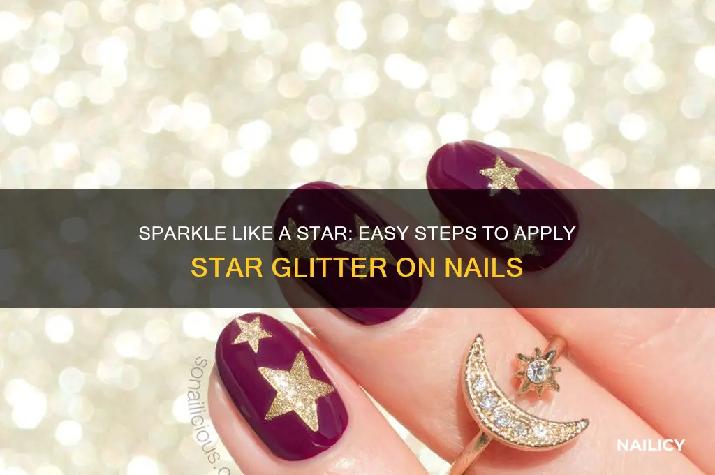 how to apply star glitter on nail