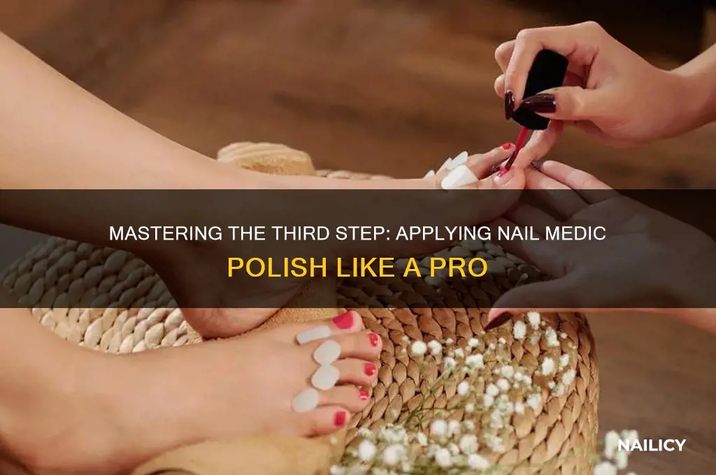 how to apply third srep of nail medic polishes