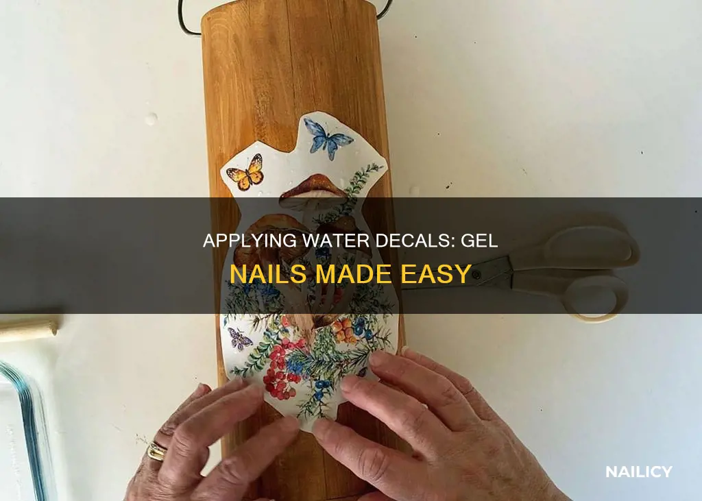 how to apply water decals to gel nails