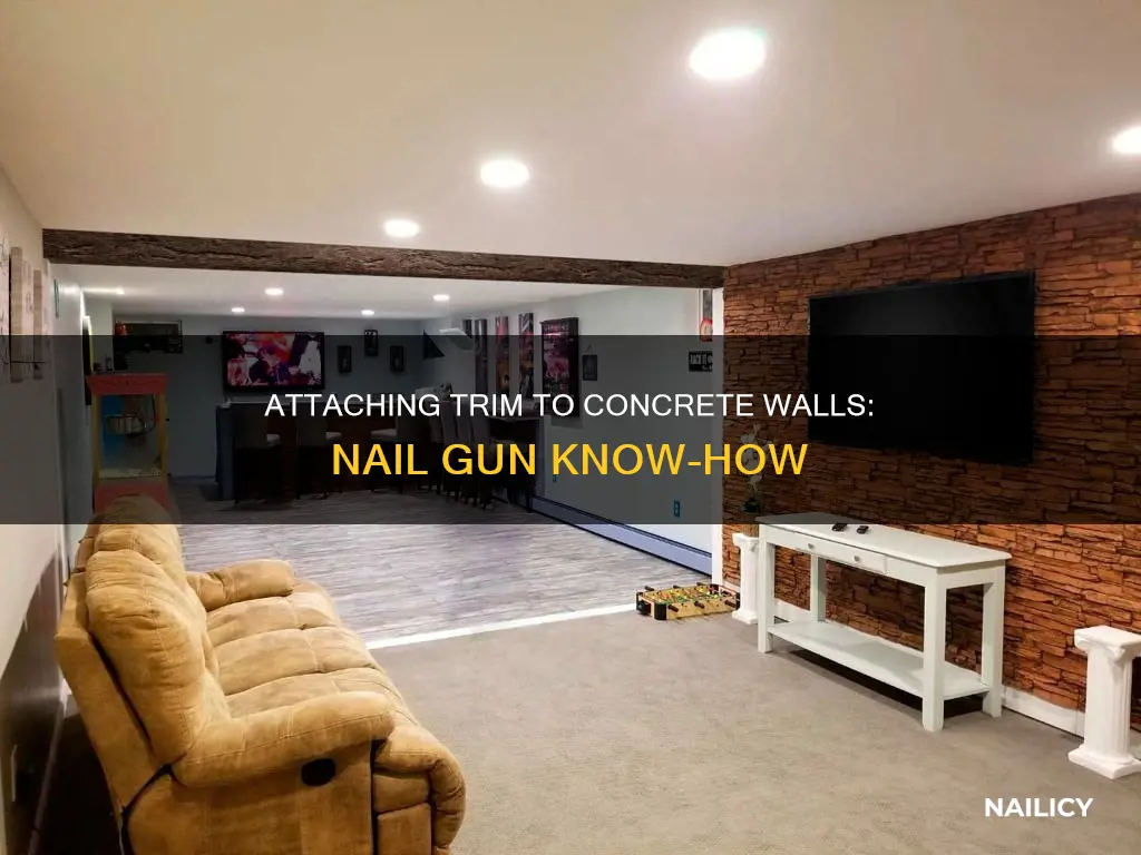 how to attach trim to concrete wall nail gun