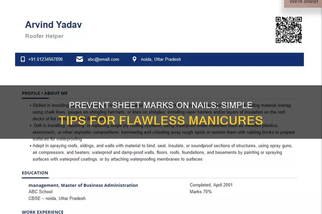 how to avoid sheet marks on nails