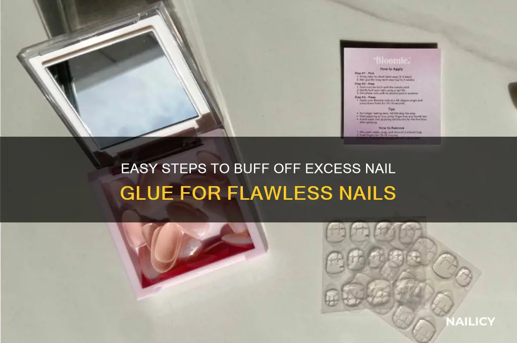 how to buff off excess nail glue