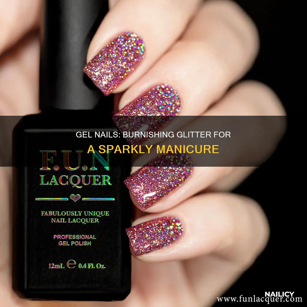 how to burnish glitter into gel nails