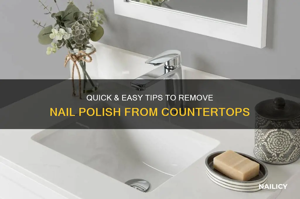 how to clean nail polish from countertop