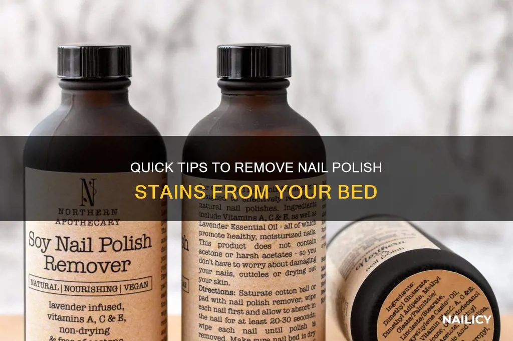 how to clean nail polish off bed