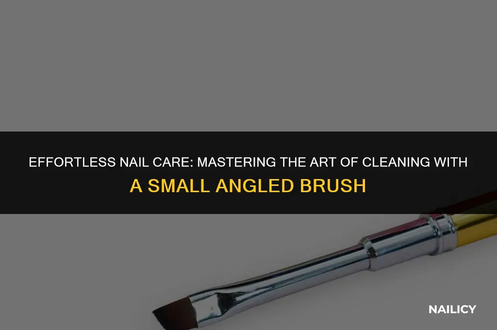 how to clean up nails using small angled brush