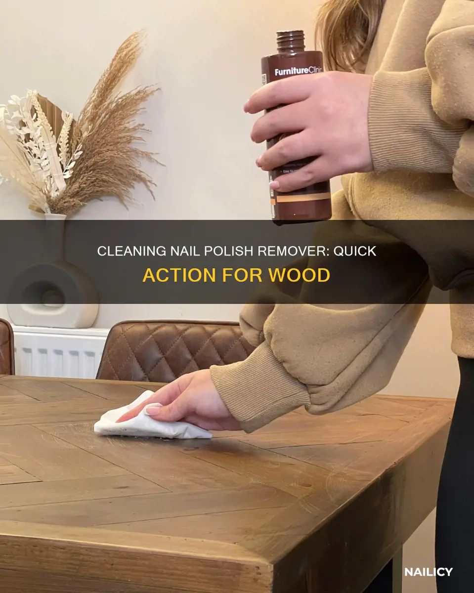 how to clean up spilled nail polish remover on wood