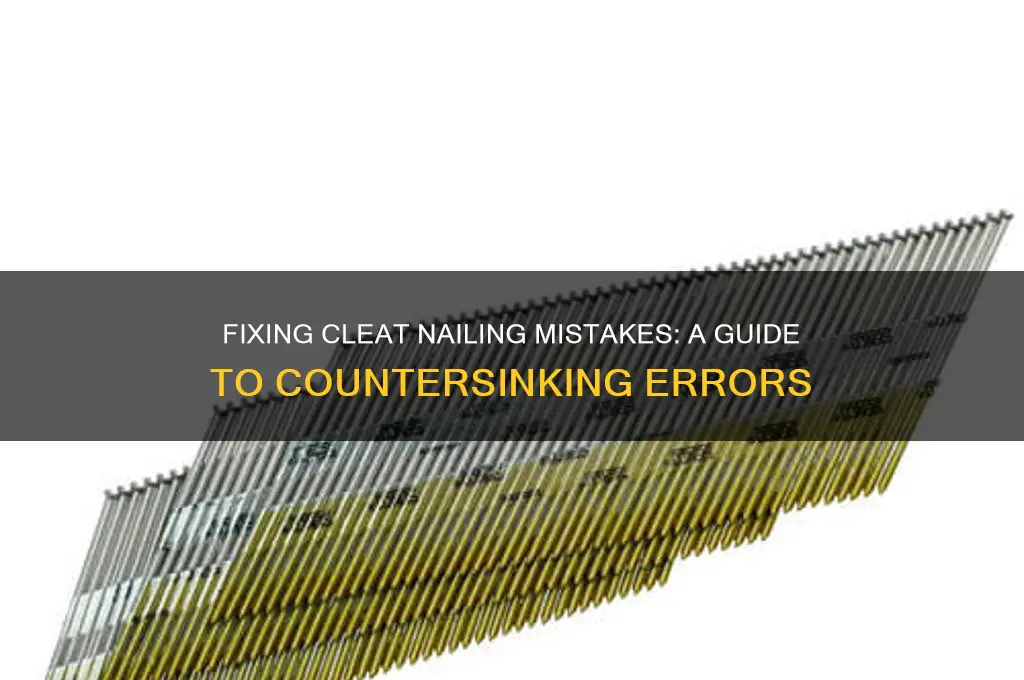 how to countersink a cleat nailing error