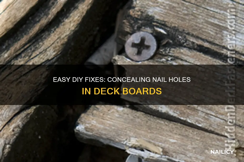 how to cover nail holes in deck boards