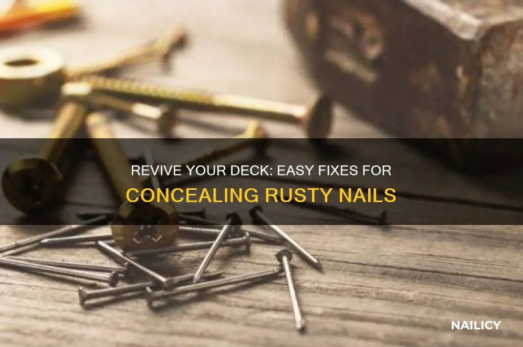 how to cover rusty nails on a deck