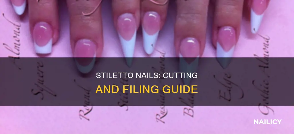 how to cut and file stiletto nails
