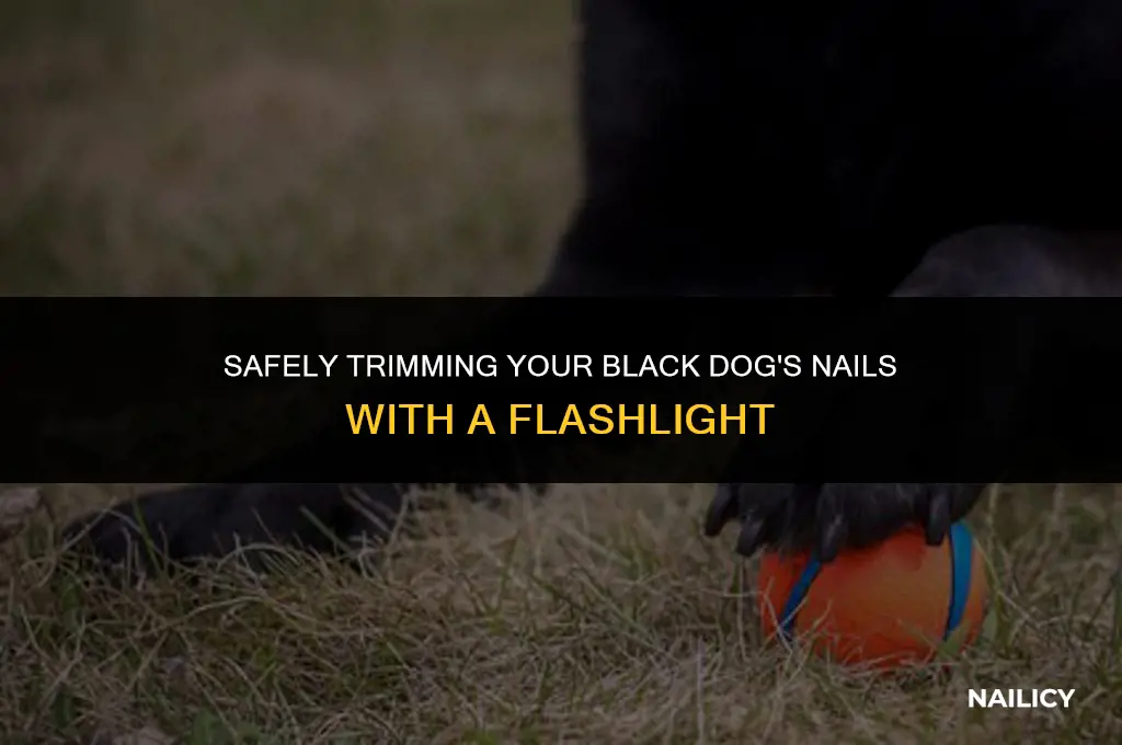 how to cut black dog nails using flashlight