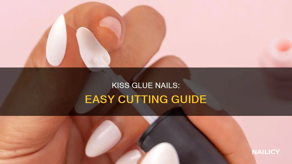 how to cut kiss glue on nails