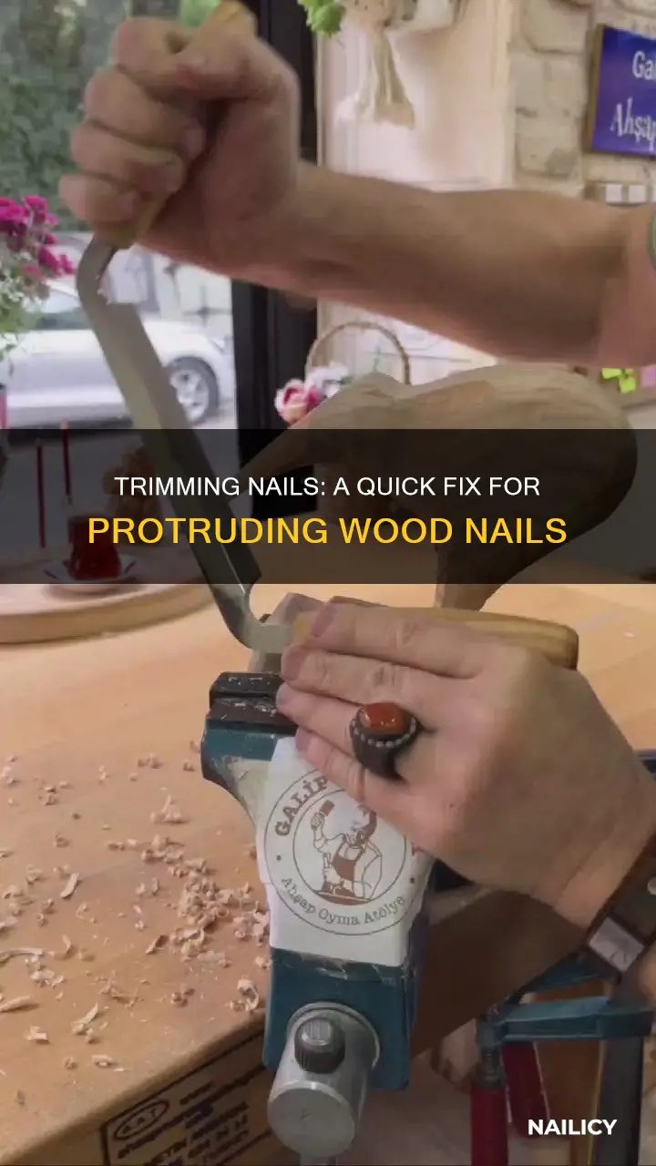 how to cut nails poking out of wood
